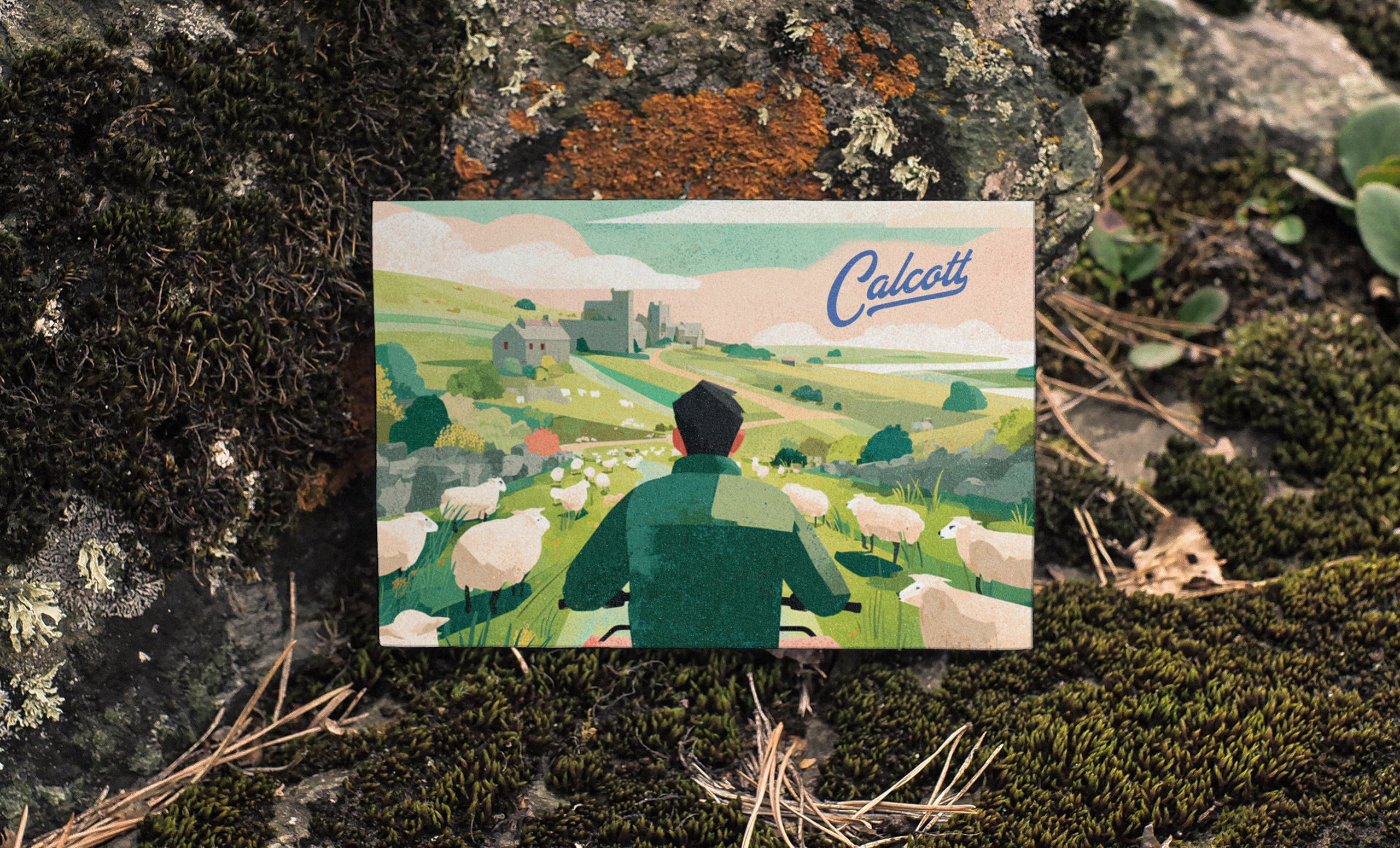 Set of Calcott Hall Farm illustrated motifs applied across merchandise products